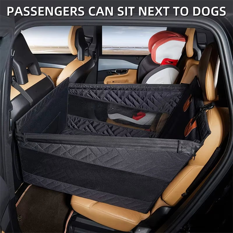 Premium Waterproof Dog Car Seat Extender - Safe and Comfortable Hammock for Small to Large Dogs with Mesh Pocket