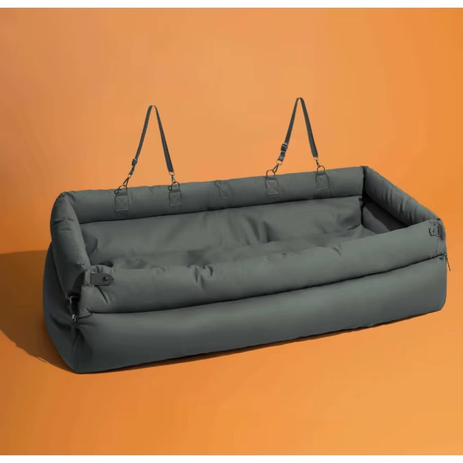 Pet Outing Lathe Luxury Faux Leather Dog Car Seat/Cat Car Bed/Booster Bed Pet Booster Car Seat Dog Cat Travel Seat