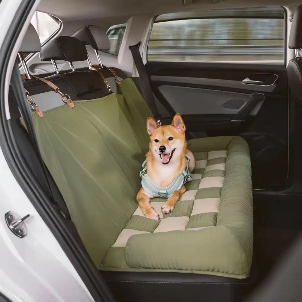 New Style Travel Safety Backrest Cushion Large Dog Car Seat Bed - Chess Board Lounge Chair Suitable for Most Car Models