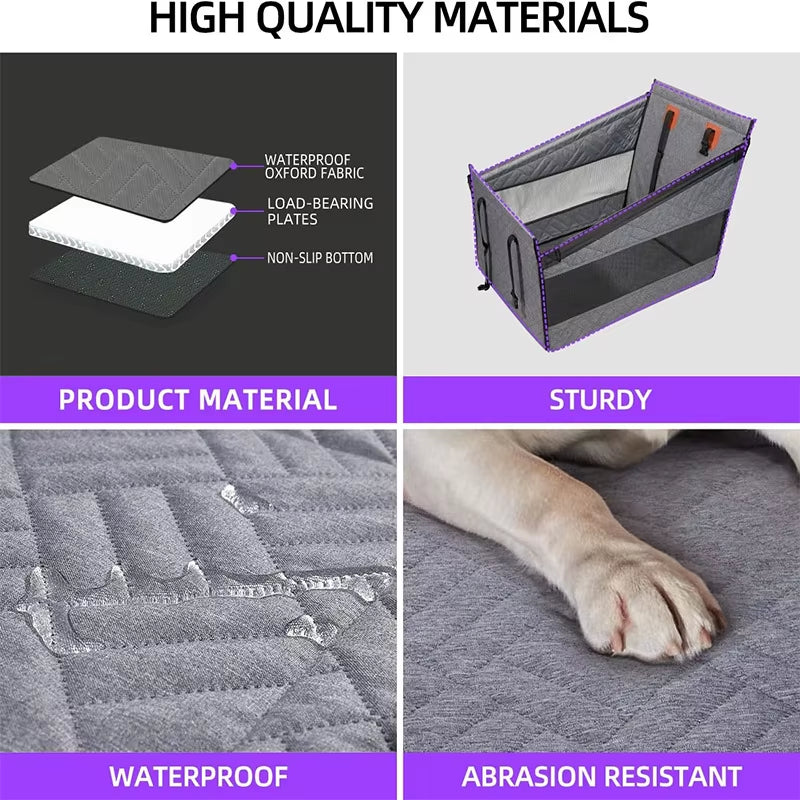 Premium Waterproof Dog Car Seat Extender - Safe and Comfortable Hammock for Small to Large Dogs with Mesh Pocket